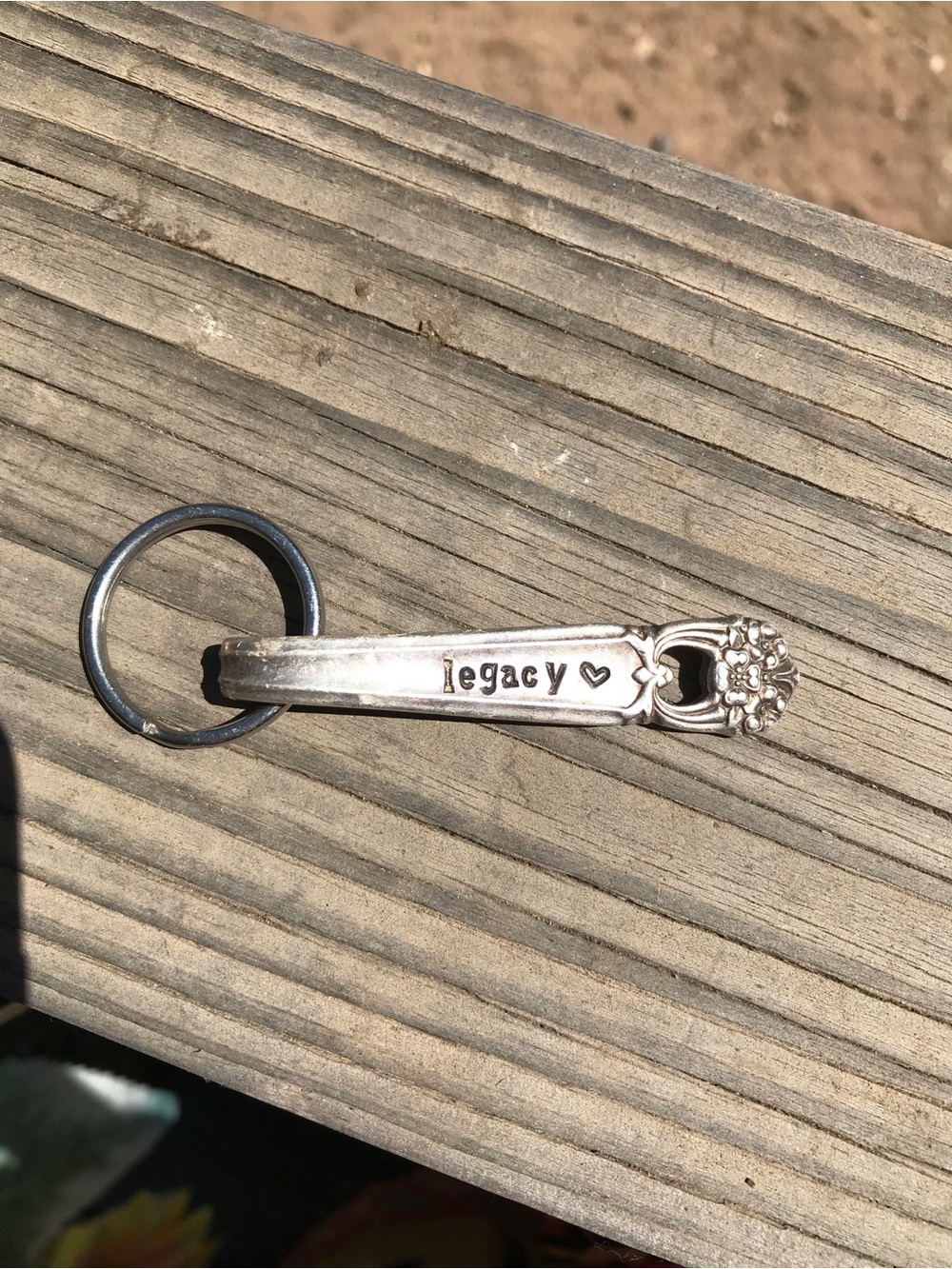 Silver 'Legacy' Heart Spoon Keyring